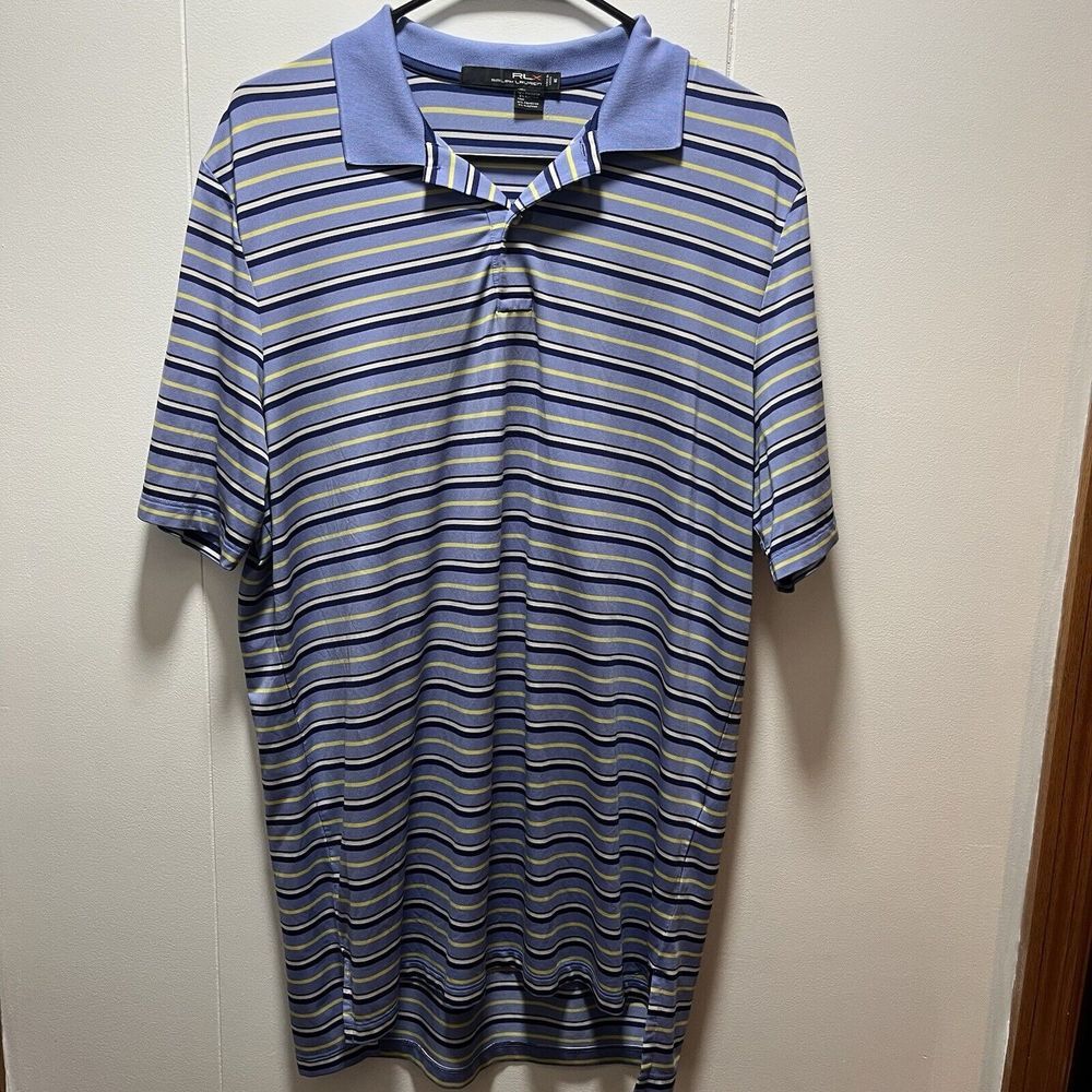RLX Ralph Lauren Polo Shirt Men's Size Medium Multicolor Striped Golf